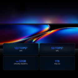 Painel IA do Xiaomi Redmibook 14 Pro 2026: até 180 TOPS combinados CPU, GPU e NPU